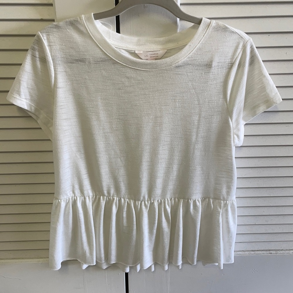 White Peplum Top